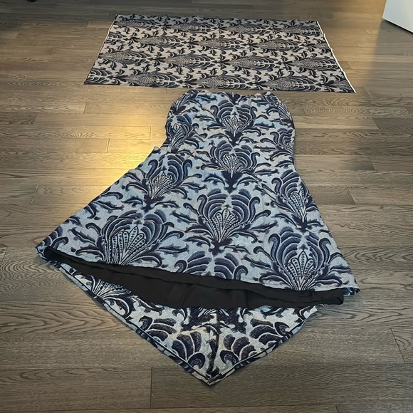 Vintage Luxury jacquard floral pattern Ankara print Fish tail maxi skirt Sz S - Picture 16 of 17